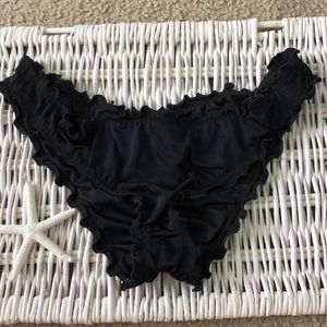 Black Ruffle Full Scrunch Bikini Bottoms